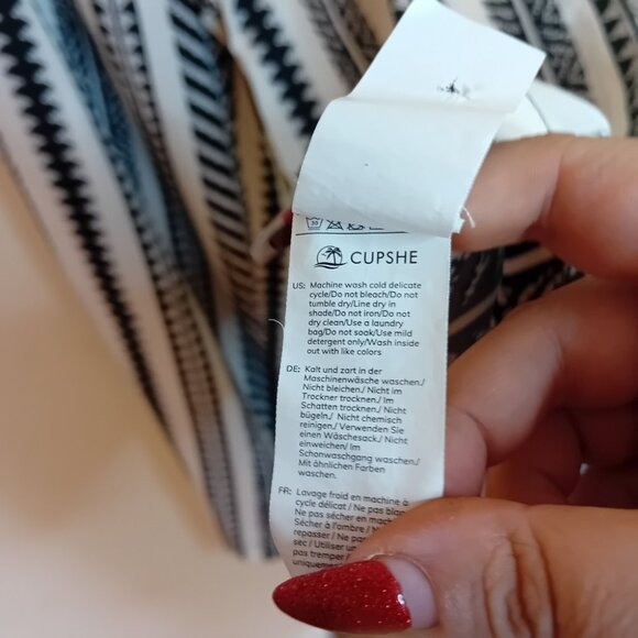 NWOT Women's Cupshe Lightweight Wide Leg Tribal Striped Coverup Beach Pants L - Picture 14 of 14